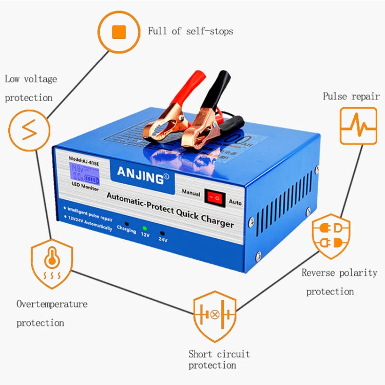 ANJING AJ-618E Battery Charger Car Battery Repairer, EU Plug, US Plug, UK Plug, AU Plug