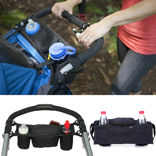 Baby Stroller Rear Hanging Bag Baby Bottle Cup Bag, Black, Red