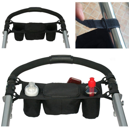 Baby Stroller Rear Hanging Bag Baby Bottle Cup Bag, Black, Red