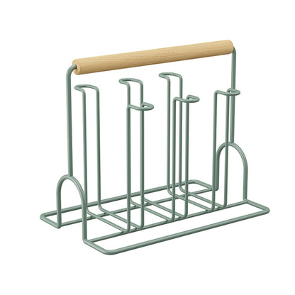 Household Glass Cup Upside-down Drain Rack Plant Rack, White, Black, Green