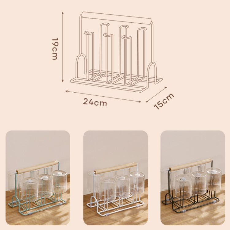 Household Glass Cup Upside-down Drain Rack Plant Rack, White, Black, Green