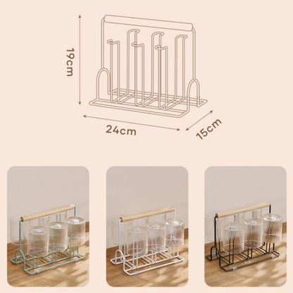 Household Glass Cup Upside-down Drain Rack Plant Rack, White, Black, Green