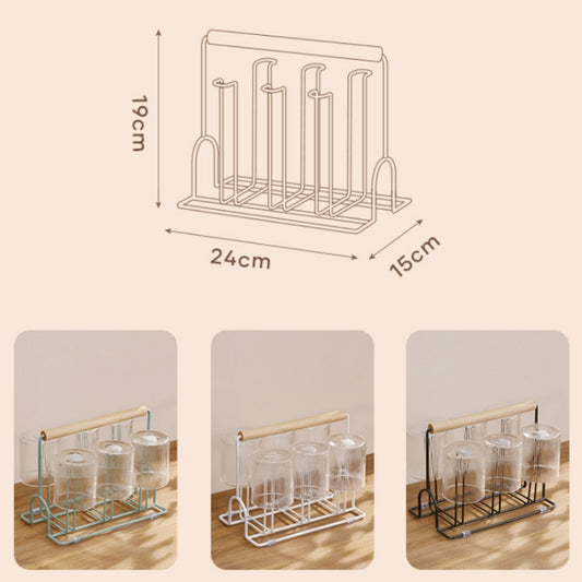 Household Glass Cup Upside-down Drain Rack Plant Rack, White, Black, Green
