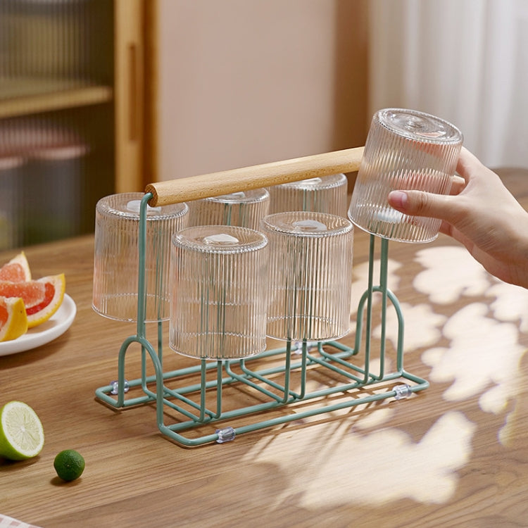 Household Glass Cup Upside-down Drain Rack Plant Rack, White, Black, Green