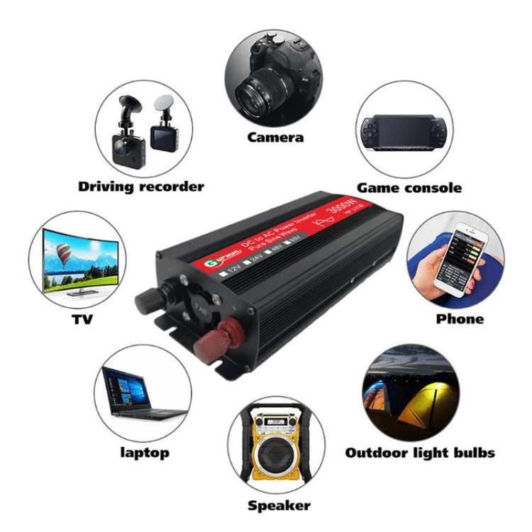 Gurxun Sine Wave Inverter 3000W 2/24/48/60V To 220V Car Boost Converter, 3000W 48V-220V, 3000W 60V-220V, 3000W 12V-220V, 3000W 24V-220V
