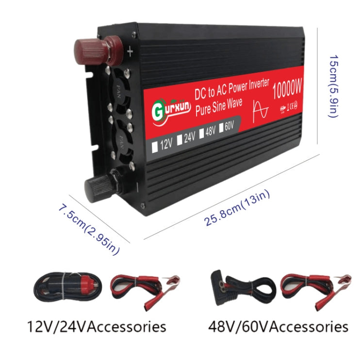 Gurxun HZ1500-10000 Sine Wave 10000W Inverter Power Converter, 10000W 60V To 220V, 10000W 12V To 110V, 10000W 12V To 220V, 10000W 24V To 220V, 10000W 48V To 220V