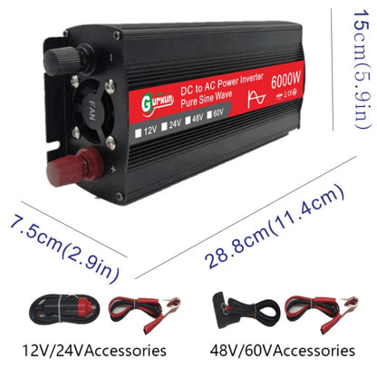 Gurxun 6000W High Power Sine Wave Inverter With Single Digital Display, 6000W 60V-220V, 6000W 12V-220V, 6000W 24V-220V, 6000W 48V-220V