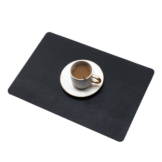 2 PCS PU Waterproof Oilproof Leather Heat Insulation Placemat, Black, Apricot, Dark Gray, Light Gray, Creamy White, White, Red, Green