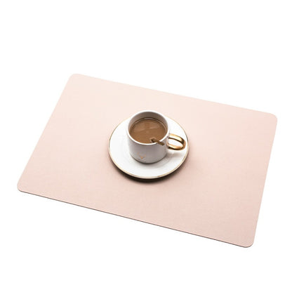 2 PCS PU Waterproof Oilproof Leather Heat Insulation Placemat, Black, Apricot, Dark Gray, Light Gray, Creamy White, White, Red, Green