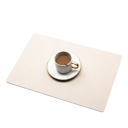 2 PCS PU Waterproof Oilproof Leather Heat Insulation Placemat, Black, Apricot, Dark Gray, Light Gray, Creamy White, White, Red, Green