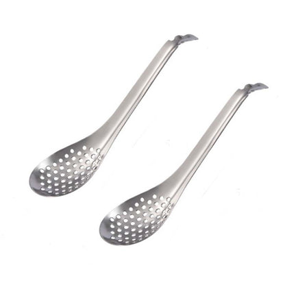2 PCS 304 Stainless Steel Small Caviar Colander Molecular Cooking Spoon, True Color, Golden, Rose Gold, Colored, Black
