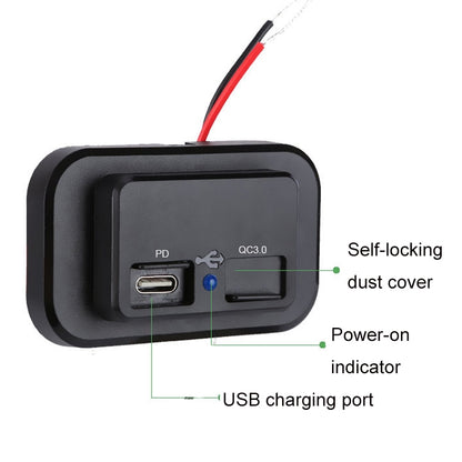 18W QC3.0 Fast Charge PD Car RV Boat Charger, 18W