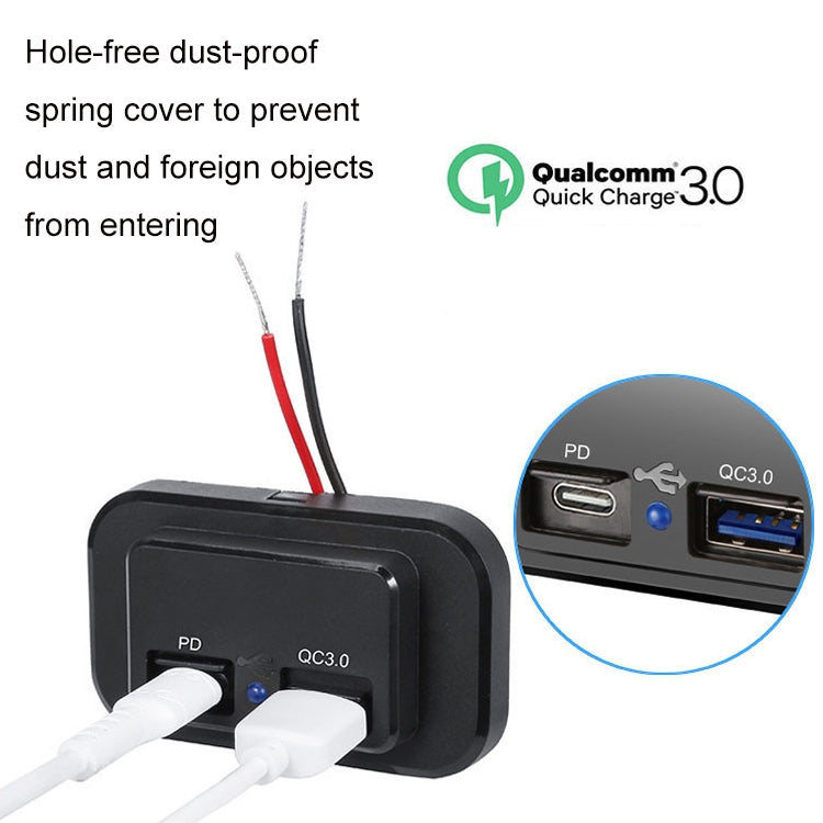 18W QC3.0 Fast Charge PD Car RV Boat Charger, 18W