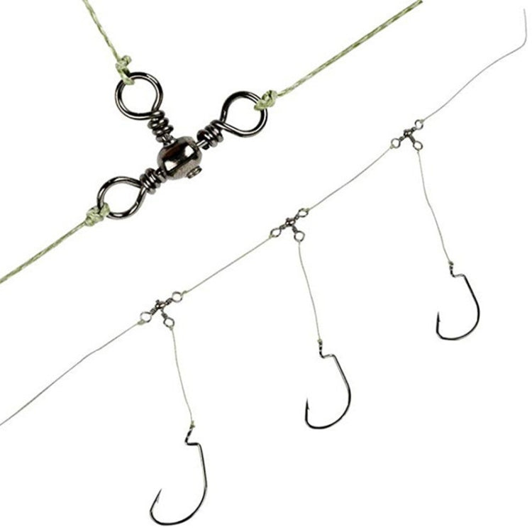 115 PCS / Box Bottle-Shaped Three-Pronged Swivel Stainless Steel Fishing Character Ring