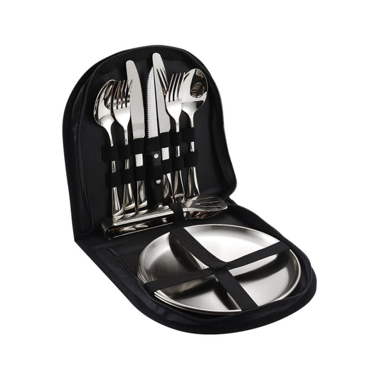 Stainless Steel Portable Cutlery Set Western Steak Knife Fork Spoon Set,Color:, Black and Silver, Black Gold, Black Rose Gold, Blue Silver, Blue Gold, Blue Rose Gold, Red Silver, Red Gold, Red Rose Gold