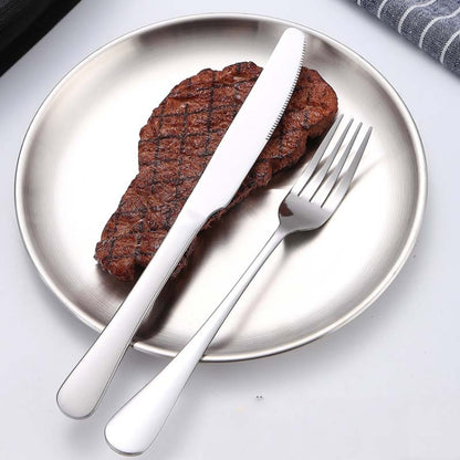 Stainless Steel Portable Cutlery Set Western Steak Knife Fork Spoon Set,Color:, Black and Silver, Black Gold, Black Rose Gold, Blue Silver, Blue Gold, Blue Rose Gold, Red Silver, Red Gold, Red Rose Gold