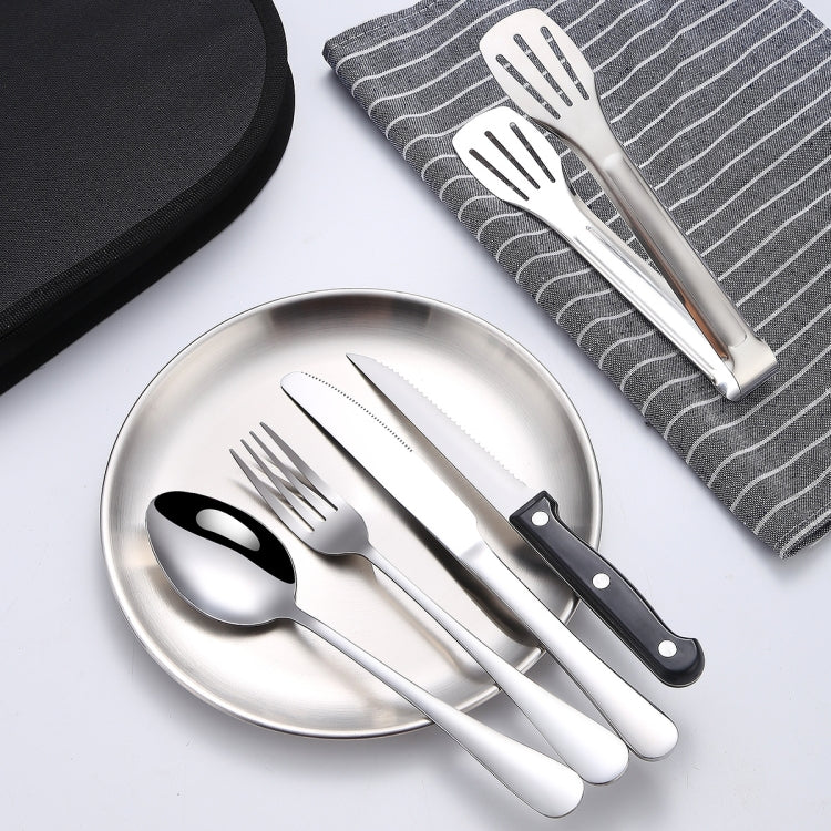 Stainless Steel Portable Cutlery Set Western Steak Knife Fork Spoon Set,Color:, Black and Silver, Black Gold, Black Rose Gold, Blue Silver, Blue Gold, Blue Rose Gold, Red Silver, Red Gold, Red Rose Gold