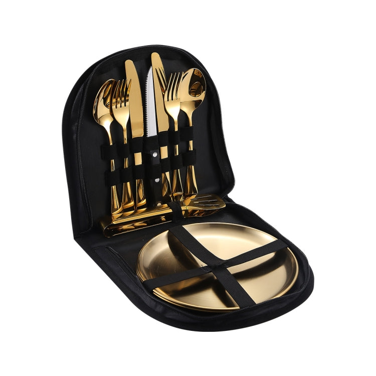 Stainless Steel Portable Cutlery Set Western Steak Knife Fork Spoon Set,Color:, Black and Silver, Black Gold, Black Rose Gold, Blue Silver, Blue Gold, Blue Rose Gold, Red Silver, Red Gold, Red Rose Gold