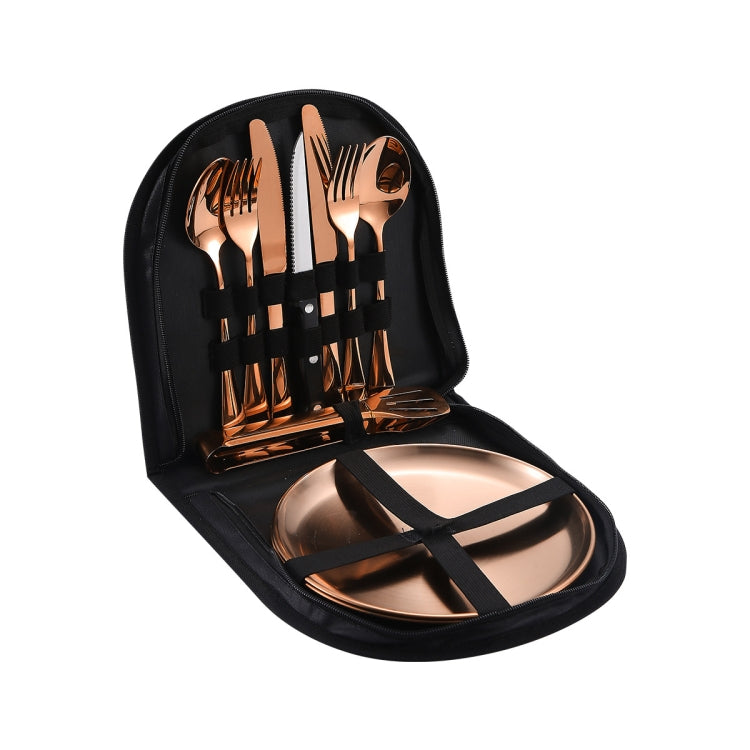 Stainless Steel Portable Cutlery Set Western Steak Knife Fork Spoon Set,Color:, Black and Silver, Black Gold, Black Rose Gold, Blue Silver, Blue Gold, Blue Rose Gold, Red Silver, Red Gold, Red Rose Gold