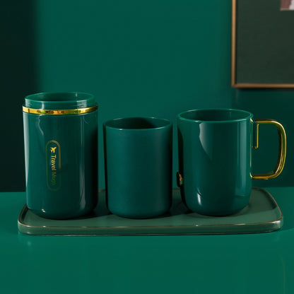 JM043 Home Mouthwash Cup Set Couple Convenient Travel Toothbrush Box, Style: