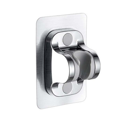 Self-Adhesive Shower arm Head Holder Adjustable Wall Mounted Fixed Base, Silver, Black