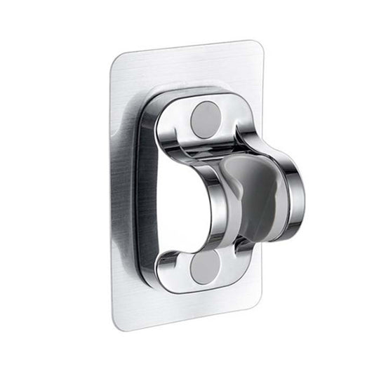 Self-Adhesive Shower arm Head Holder Adjustable Wall Mounted Fixed Base, Silver, Black