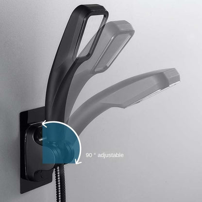 Self-Adhesive Shower arm Head Holder Adjustable Wall Mounted Fixed Base, Silver, Black