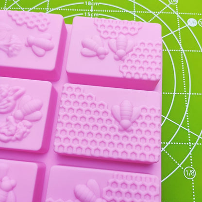 6 Grid  Square Honeycomb Ice Cube Cake Mould Square Handmade Soap Mould, Soap Mould