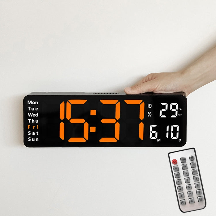 6629 13 Inch Multifunctional LED Living Room Large Screen Wall Clock, 13 Inch Black Shell Orange Light, 13 Inch Black Shell Green Light, 13 Inch Black Shell Red Light, 13 Inch White Shell Orange Light, 13 Inch White Shell Green Light�������������������...