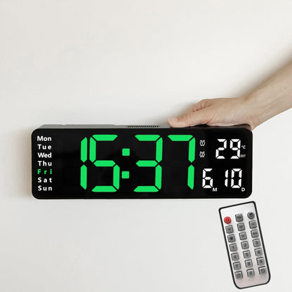 6629 13 Inch Multifunctional LED Living Room Large Screen Wall Clock, 13 Inch Black Shell Orange Light, 13 Inch Black Shell Green Light, 13 Inch Black Shell Red Light, 13 Inch White Shell Orange Light, 13 Inch White Shell Green Light�������������������...