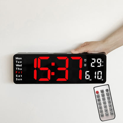 6629 13 Inch Multifunctional LED Living Room Large Screen Wall Clock, 13 Inch Black Shell Orange Light, 13 Inch Black Shell Green Light, 13 Inch Black Shell Red Light, 13 Inch White Shell Orange Light, 13 Inch White Shell Green Light�������������������...