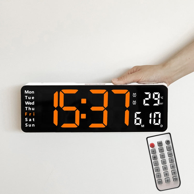 6629 13 Inch Multifunctional LED Living Room Large Screen Wall Clock, 13 Inch Black Shell Orange Light, 13 Inch Black Shell Green Light, 13 Inch Black Shell Red Light, 13 Inch White Shell Orange Light, 13 Inch White Shell Green Light�������������������...