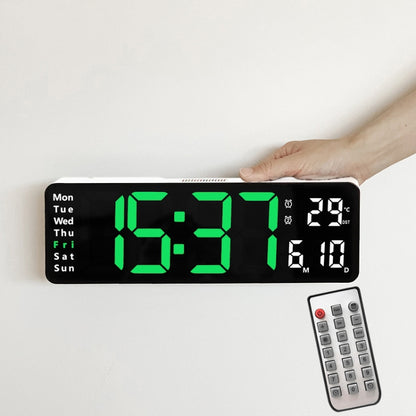 6629 13 Inch Multifunctional LED Living Room Large Screen Wall Clock, 13 Inch Black Shell Orange Light, 13 Inch Black Shell Green Light, 13 Inch Black Shell Red Light, 13 Inch White Shell Orange Light, 13 Inch White Shell Green Light�������������������...