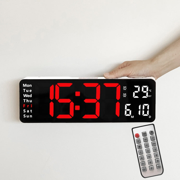 6629 13 Inch Multifunctional LED Living Room Large Screen Wall Clock, 13 Inch Black Shell Orange Light, 13 Inch Black Shell Green Light, 13 Inch Black Shell Red Light, 13 Inch White Shell Orange Light, 13 Inch White Shell Green Light�������������������...