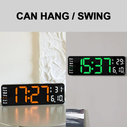 6629 13 Inch Multifunctional LED Living Room Large Screen Wall Clock, 13 Inch Black Shell Orange Light, 13 Inch Black Shell Green Light, 13 Inch Black Shell Red Light, 13 Inch White Shell Orange Light, 13 Inch White Shell Green Light�������������������...