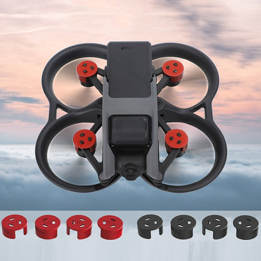 4 قطع/مجموعة غطاء محرك من سبائك الألومنيوم المقاوم للغبار والماء من Sunnylife AT-MD475 لـ DJI Avata، أحمر، أسود
