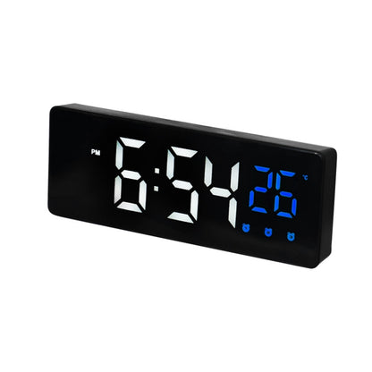 0715 Voice-activated LED Mute Date Temperature Display Electronic Clock, Black Surface Blue Light, Black Surface Green Light, Black Surface Red Light, White Shell Blue Light, White Shell Green Light, White Shell Red Light, Black Shell Blue Light�������...