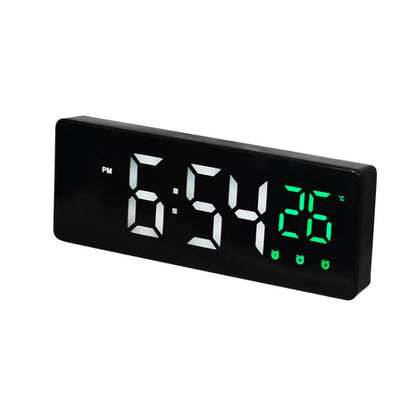 0715 Voice-activated LED Mute Date Temperature Display Electronic Clock, Black Surface Blue Light, Black Surface Green Light, Black Surface Red Light, White Shell Blue Light, White Shell Green Light, White Shell Red Light, Black Shell Blue Light�������...