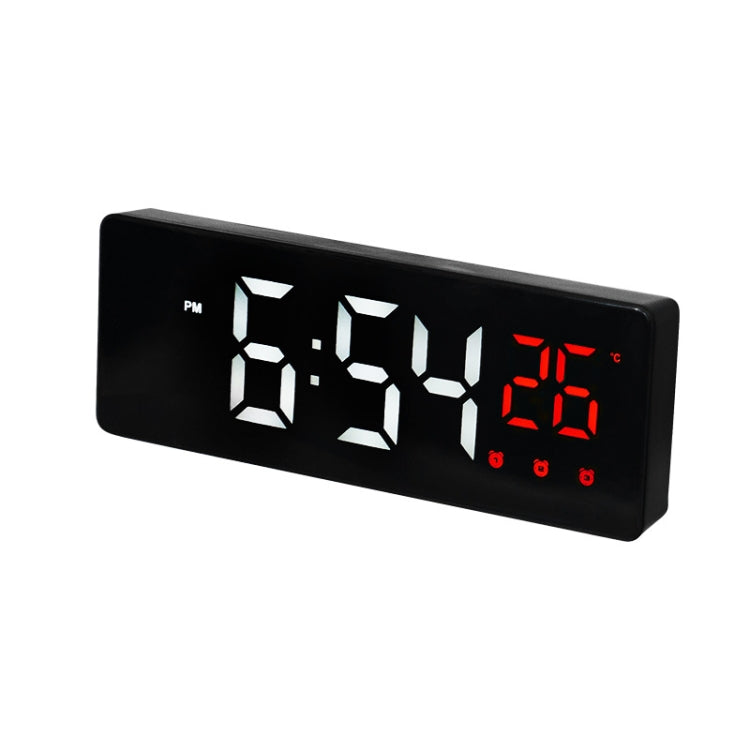 0715 Voice-activated LED Mute Date Temperature Display Electronic Clock, Black Surface Blue Light, Black Surface Green Light, Black Surface Red Light, White Shell Blue Light, White Shell Green Light, White Shell Red Light, Black Shell Blue Light�������...