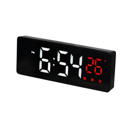 0715 Voice-activated LED Mute Date Temperature Display Electronic Clock, Black Surface Blue Light, Black Surface Green Light, Black Surface Red Light, White Shell Blue Light, White Shell Green Light, White Shell Red Light, Black Shell Blue Light�������...