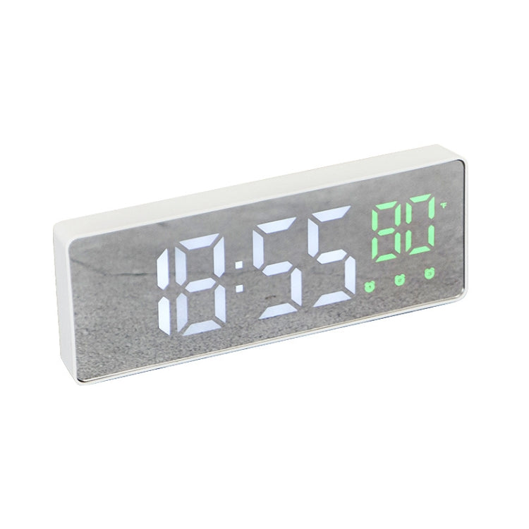 0715 Voice-activated LED Mute Date Temperature Display Electronic Clock, Black Surface Blue Light, Black Surface Green Light, Black Surface Red Light, White Shell Blue Light, White Shell Green Light, White Shell Red Light, Black Shell Blue Light�������...
