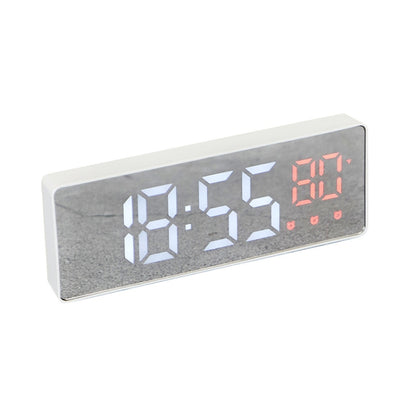 0715 Voice-activated LED Mute Date Temperature Display Electronic Clock, Black Surface Blue Light, Black Surface Green Light, Black Surface Red Light, White Shell Blue Light, White Shell Green Light, White Shell Red Light, Black Shell Blue Light�������...