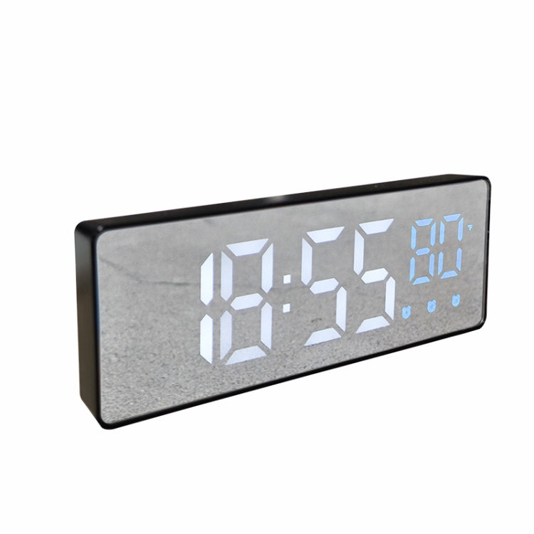 0715 Voice-activated LED Mute Date Temperature Display Electronic Clock, Black Surface Blue Light, Black Surface Green Light, Black Surface Red Light, White Shell Blue Light, White Shell Green Light, White Shell Red Light, Black Shell Blue Light�������...