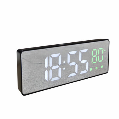 0715 Voice-activated LED Mute Date Temperature Display Electronic Clock, Black Surface Blue Light, Black Surface Green Light, Black Surface Red Light, White Shell Blue Light, White Shell Green Light, White Shell Red Light, Black Shell Blue Light�������...
