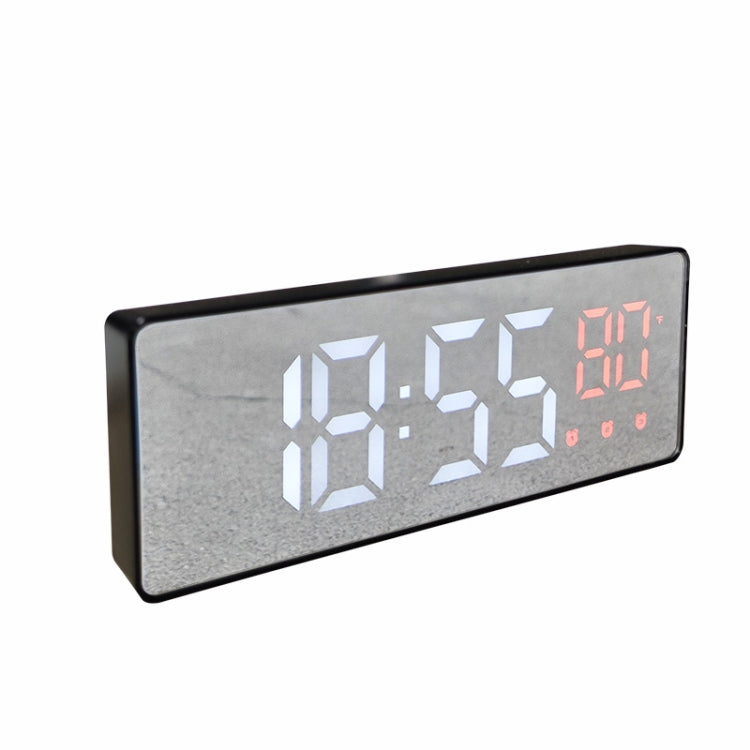0715 Voice-activated LED Mute Date Temperature Display Electronic Clock, Black Surface Blue Light, Black Surface Green Light, Black Surface Red Light, White Shell Blue Light, White Shell Green Light, White Shell Red Light, Black Shell Blue Light�������...