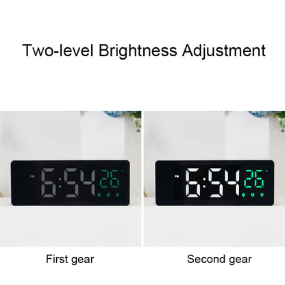 0715 Voice-activated LED Mute Date Temperature Display Electronic Clock, Black Surface Blue Light, Black Surface Green Light, Black Surface Red Light, White Shell Blue Light, White Shell Green Light, White Shell Red Light, Black Shell Blue Light�������...