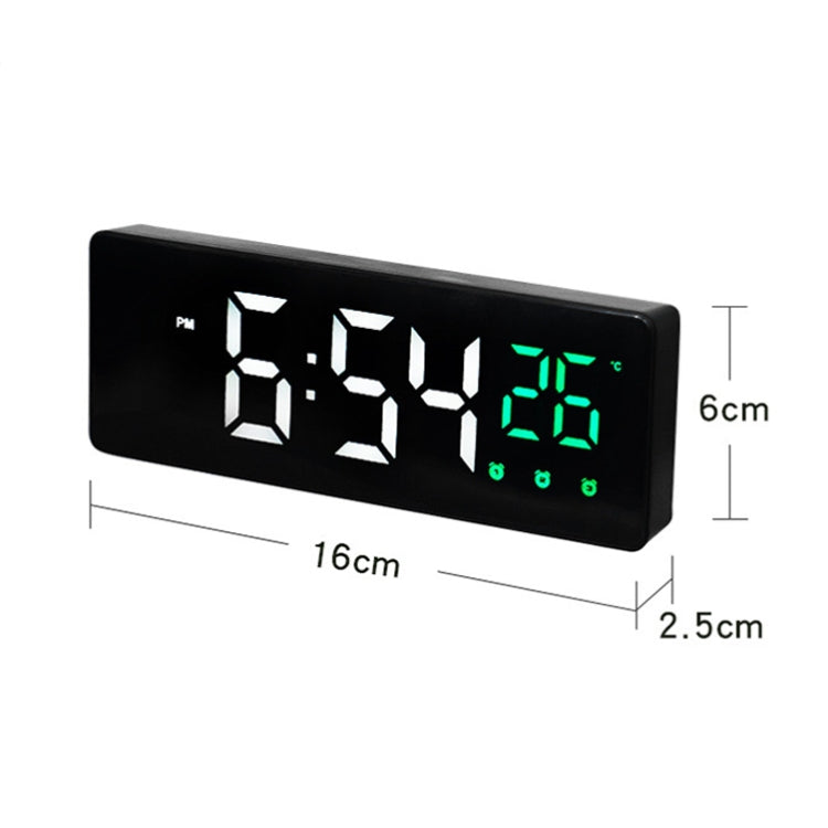 0715 Voice-activated LED Mute Date Temperature Display Electronic Clock, Black Surface Blue Light, Black Surface Green Light, Black Surface Red Light, White Shell Blue Light, White Shell Green Light, White Shell Red Light, Black Shell Blue Light�������...