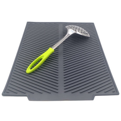 Silicone Drain Pad Kitchen Multifunctional Thermal Insulation Drying Pad, Grey, Green