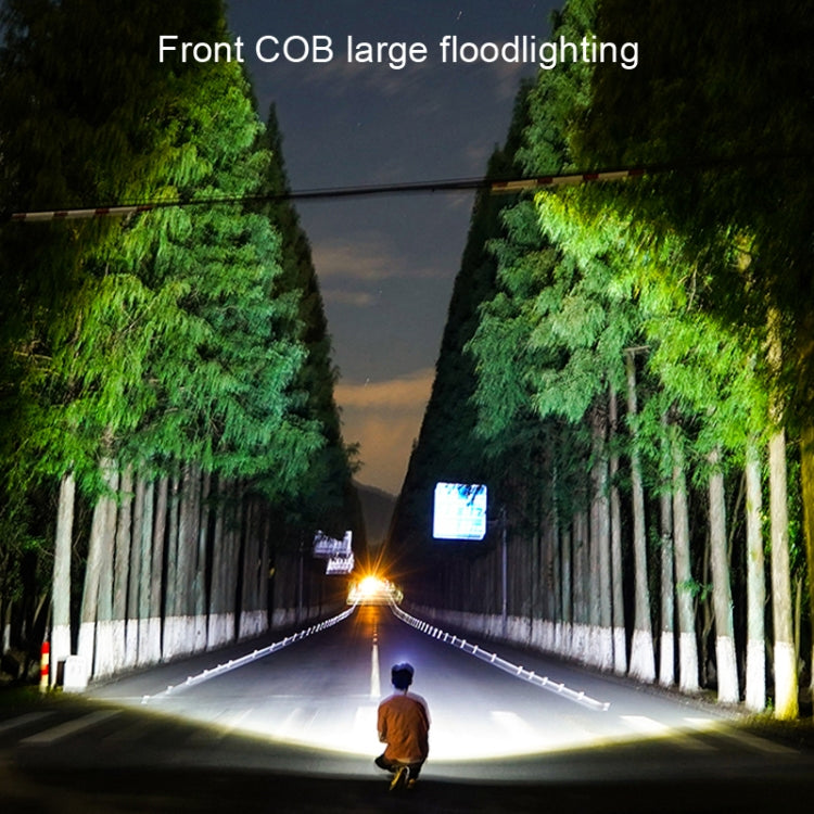 COB Floodlight Headlights Glare Night Fishing Headlamp, Style:, With White Tail Light (Black), With White/Red Tail Light (Black), With White/Red Tail Light (Gray)