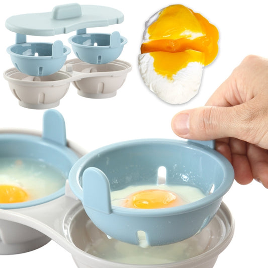 Two-compartment Steamed Egg Box Microwave Steamed Egg Plate  Egg Mold